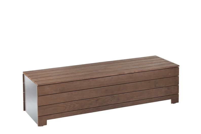 Aufrollsystem als Sitz- & Liegebank Kebony-Holz