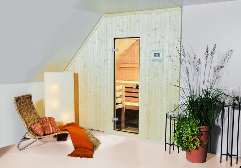 Die Arend Elementsauna Perfekt in der Dachschräge als Maßanfertigung