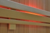 Rückenlehnenbeleuchtung Rot für die Sauna bei Tageslicht